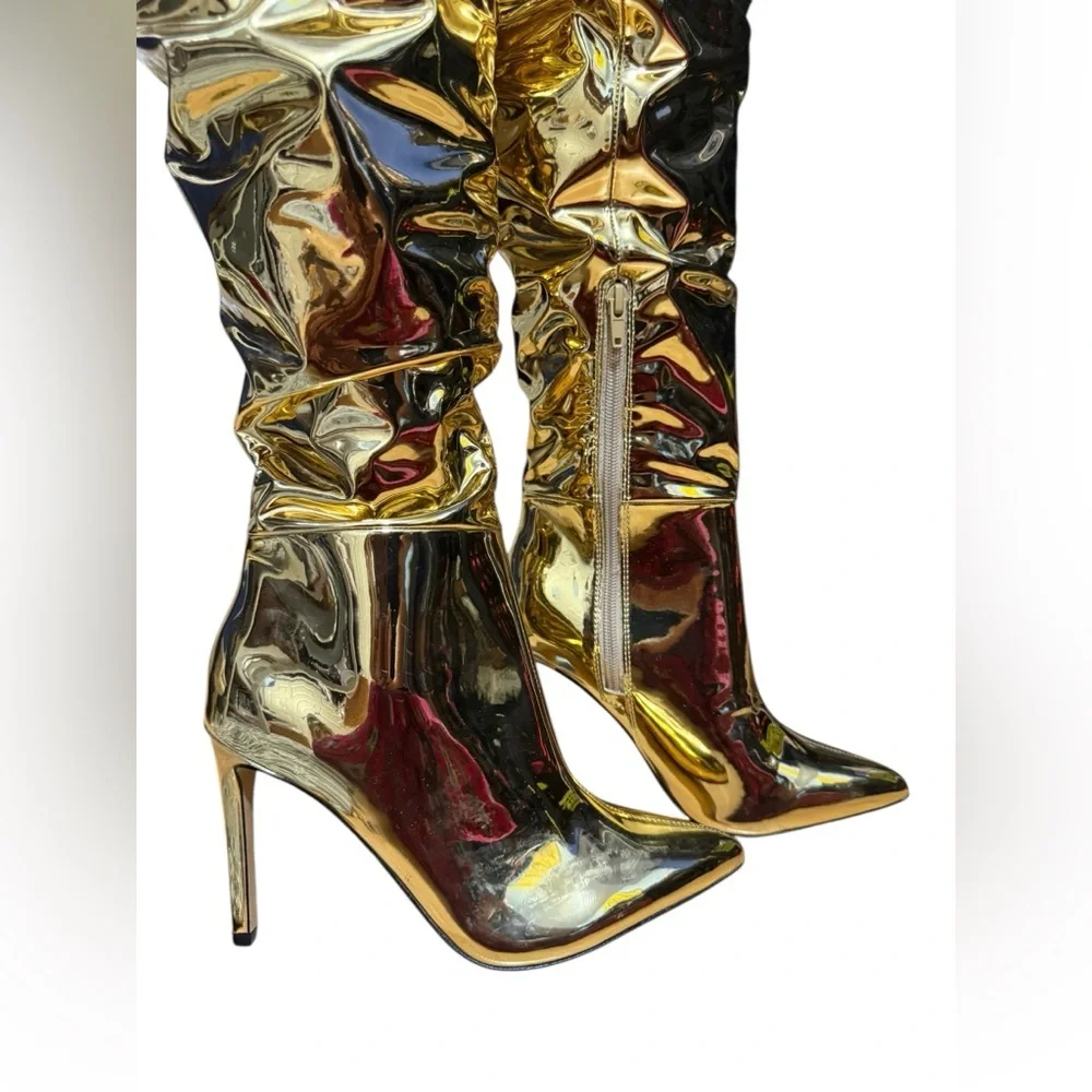 INC New without tag Gold High-Shine Women's Boots